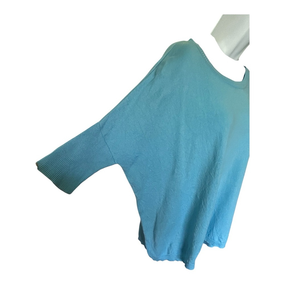 Planet Lauren G Blue Pima Knit Dolman Top Boxy Excellent OS fits 4-14 - Picture 3 of 10